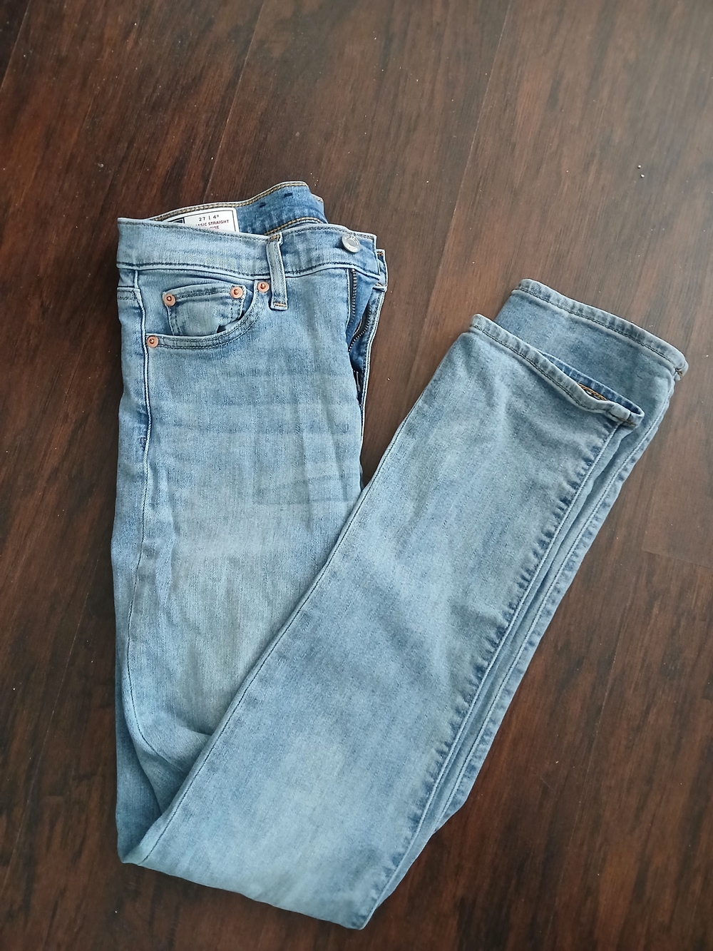 Womens GAP Classic Straight Mid Rise Light Blue Jeans